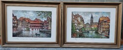 Pair of glazed wooden picture frames, internal size 29x39 cm
