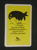 Kártyanaptár, Magyar Posta, grafikai rajzos,reklám figura, holló ,1979 ,   (2)