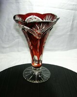 Gyönyörű antik csiszolt kristály váza - 21 cm