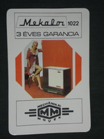 Kártyanaptár, Mechanikai művek, Budapest,Mekalor kályha, erotikus női modell, 1979 ,   (2)