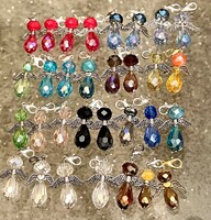 Angyal talizmán Színes csiszolt üveggyöngy kulcstartó fityegő
