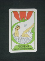 Kártyanaptár, Florena kozmetikai termékek az NDK -ból, grafikai rajzos,erotikus,1979 ,   (2)