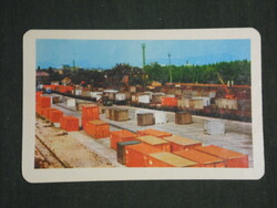 Kártyanaptár, MÁV vasút, szállítás,rakodó, konténer pályaudvar,1979 ,   (2)