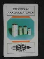Card calendar, mechanical works, Budapest, silver zinc batteries, 1979, (2)