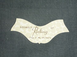 Wine label, winery, wine farm, 1960-70 fine Riesling wine neck label