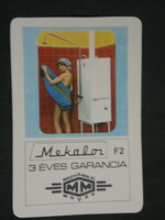 Card calendar, mechanical works, Budapest, mekalor, erotic female nude model, 1979, (2)