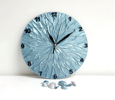 Pilipart: blue handmade wall clock 25cm