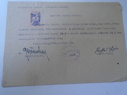 Za470.12 Nagynarda 1948 village certificate - signed by district clerk and village judge with tax stamp