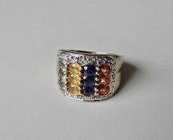 Harry Ivens aranyozott ezüst gyűrű drágakövekkel