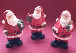 3db karácsonyi kerámia mikulás figurák kellék dísz dekoráció