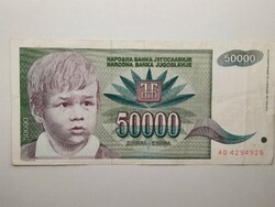 Yugoslavia 50,000 dinars 1992