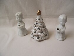Christmas tree shaped candlestick, little girl, little boy candlestick, Christmas decoration