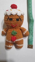 Crochet gingerbread keychain
