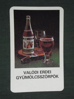 Kártyanaptár, Erdei gyümölcs szörp, Erdei termék vállalat, 1980 ,   (2)