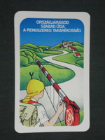 Kártyanaptár, OTP takarékpénztár,grafikai rajzos, sorompó, úttörő, 1980 ,   (2)