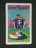 Kártyanaptár, SZOT munkavédelmi tanács, grafikai rajzos,humoros, balesetmegelőzés, 1980 ,   (2)
