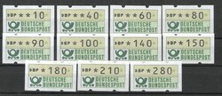 Autómata bélyegek 0068 (Német) Mi autómata 1  11db különféle postatiszta    24,00 Euró