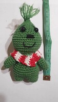 Crocheted grinch keychain