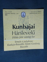 Wine label, Kunbaja grapevine winery, wine farm, Kunbaja lime leaf wine