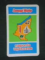 Kártyanaptár, Somogyi Néplap napilap,újság,magazin,grafikai térképes, 1980 ,   (2)