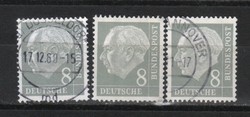 Bundes 3414 Mi 182 Wv, Ww, Yw I           251,30 Euró