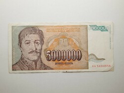 Jugoszlávia 5 000 000 dinár 1993 (5 millió)