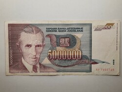 Jugoszlávia 5 000 000 dinár 1993 (5 millió)