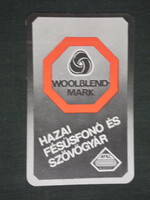 Kártyanaptár, Woolblendmark HFSZ,hazai fésűfonó szövőgyár, 1980 ,   (2)