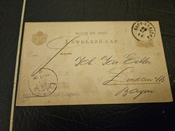 1892-es Nagy-Kanizs - Lindau 2 kr levelezőlap