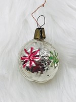 Retro glass Christmas tree decoration, floral lantern