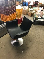 Retro leather armchair from the early 70s, marked, Italian, for interior design.