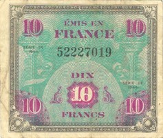 10 frank francs 1944 Franciaország katonai military 2.