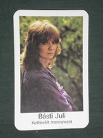 Card calendar, Mokép cinema, actress Juli Básti, 1982, (2)