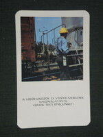 Kártyanaptár, MÁV vasút, balesetmegelőzés, védőfelszerelés, pályamunkás, 1981 ,   (2)