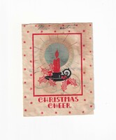 K:155 Christmas antique greeting card (stained, worn)
