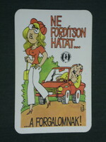 Card calendar, traffic safety council, graphic artist, humorous, erotic, 1982, (2)