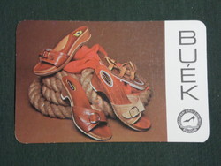 Card calendar, Kőrösvidék shoemaker's cooperative, békéscsaba, slippers, 1982, (2)