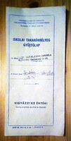 Iskolai takarékbetét gyűjtőlap (1960-as évek,)