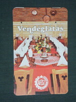 Kártyanaptár, ÁFÉSZ vendéglátás, étterem ,csárda, 1981 ,   (2)