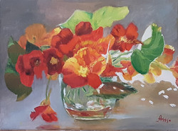 Galina Antiipina: spurs in a vase, oil painting, canvas, 30x40cm