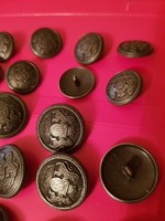 Coat-of-arms, lion metal buttons 19 pcs