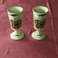 Sarreguemines francia porcelán poharak
