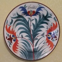 Hagyatékból Hollóháza  nagy méretü régi fali tányér (átmérő 32,2 cm) 1896-ból