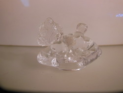 HINTALÓ - KRISTÁLY - GYERTYATARTÓ - 9 x 6 x 3 cm  - NÉMET - HIBÁTLAN