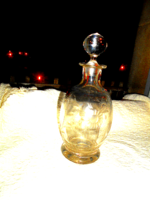 Antik csiszolt   üveg palack-eredeti dugó