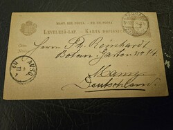 1891-es Zágráb Magyar-Horvát 2 kr levelezőlap