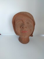 Art deco terrakotta női fej