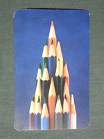 Kártyanaptár, PIÉRT papír írószer vállalat, színes ceruza, 1982 ,   (2)