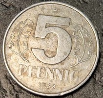 5 pfennig, 1968, NDK
