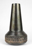 1P578 Iparművészeti réz TUNGSRAM váza 17 cm